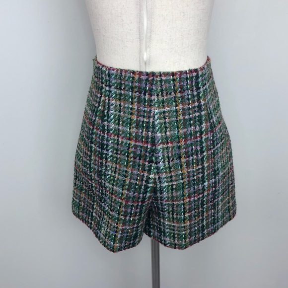 Sandro multicolor tweed high-waist shorts US 2-4 - Picture 4 of 10